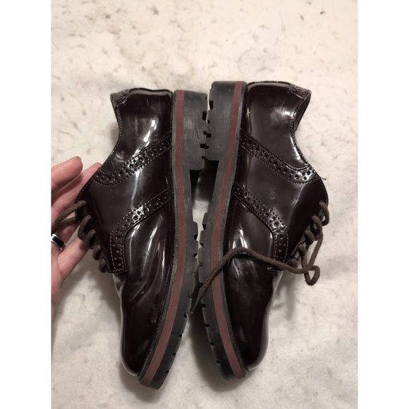 Nine West Patent Leather OliverWM Women’s  Oxfords Size 8 Plum - Picture 4 of 10